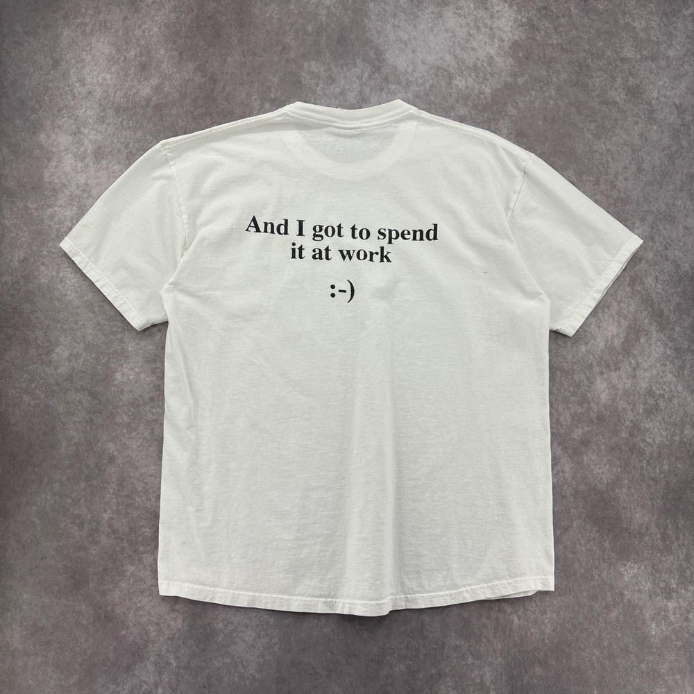 Vintage Lee Y2K "Spend It At Work" Graphic Tee Size XL